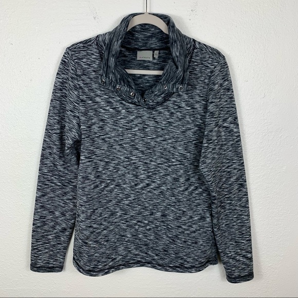 Athleta Sweaters - Athleta Sweater Cowl Neck Gray Sweatshirt Top Buttons Size Large Womens